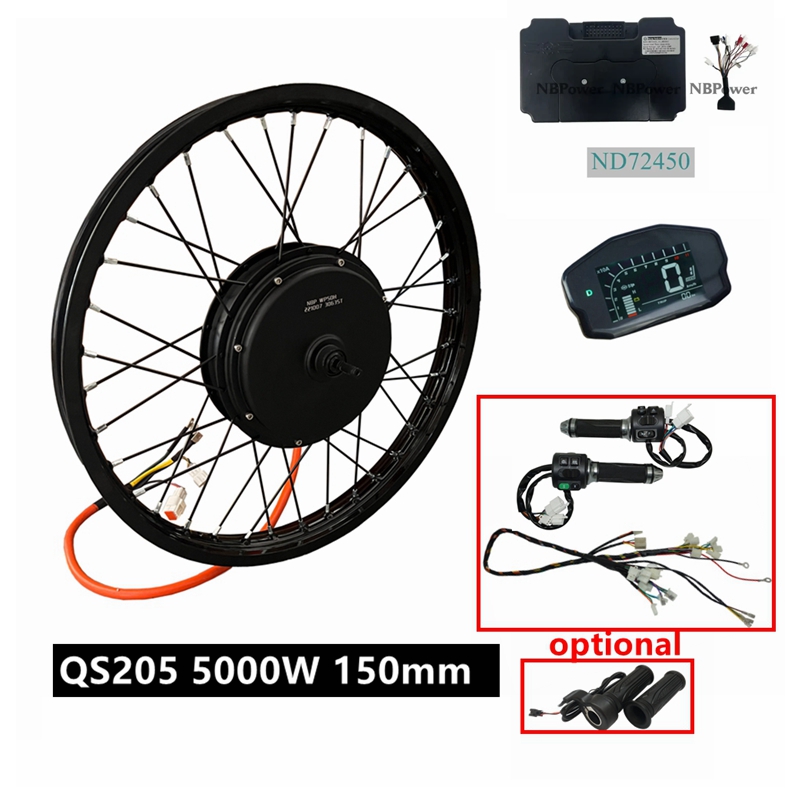 72V 5000W Hub Motor Kit - ชุดมอเตอร์ไฟฟ้าสำหรับจักรยาน NBpower/QS205 V3 72v 5000W พร้อมดุมล้อขนาด