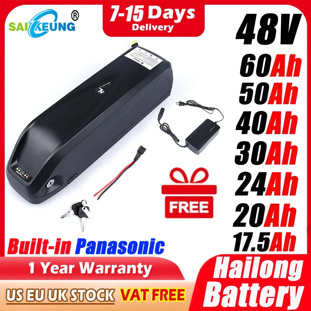 Ebike Battery 48V 20Ah Hailong - Original 48V 52V 20AH 60V EBike