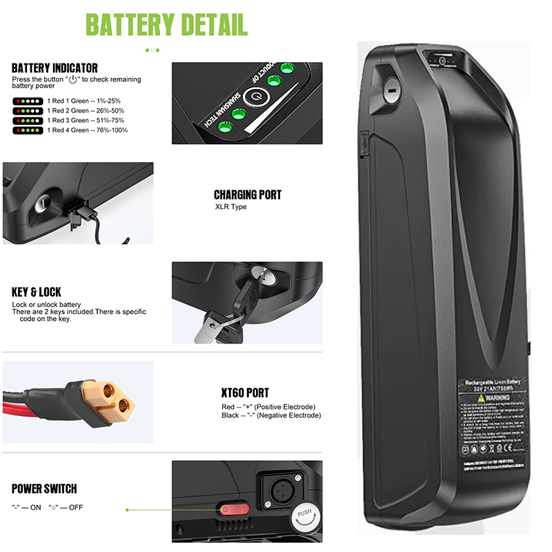 แบตเตอรี่จักรยานไฟฟ้า 36v 48v  - Ebike Battery 48V 20Ah Hailong บทวิจารณ์และราคา