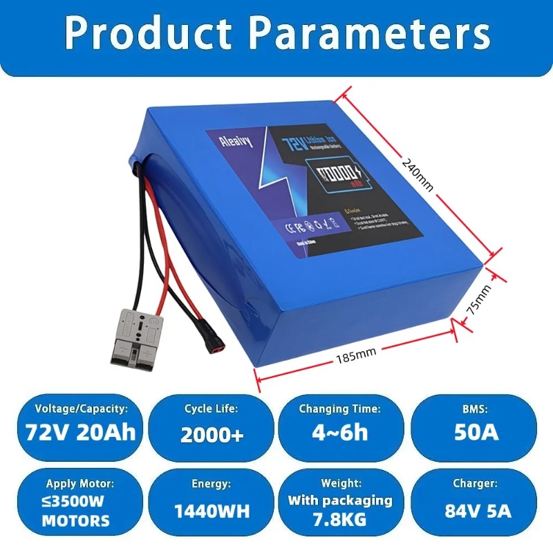 แบตเตอรี่ 72V 20S4P 20AH 20S6P - Electric Bicycle Battery 72V 30Ah บทวิจารณ์และราคา